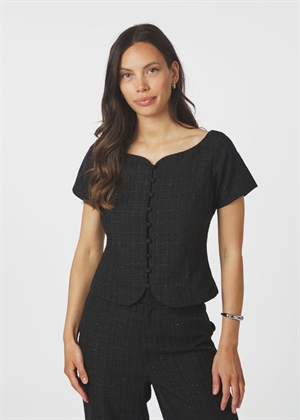 Tango boucle bluse Sort Neo Noir 